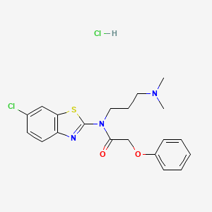 molecular formula C20H23Cl2N3O2S B2898055 N-(6-chlorobenzo[d]thiazol-2-yl)-N-(3-(dimethylamino)propyl)-2-phenoxyacetamide hydrochloride CAS No. 1052529-70-0