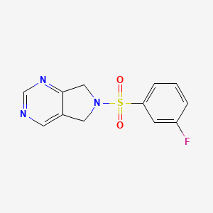 molecular formula C12H10FN3O2S B2898056 6-((3-氟苯基)磺酰基)-6,7-二氢-5H-吡咯并[3,4-d]嘧啶 CAS No. 1705765-77-0