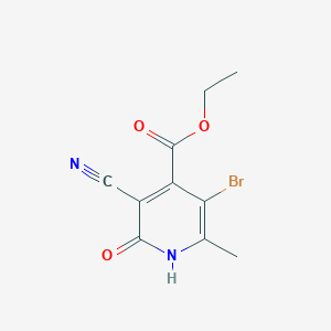 molecular formula C10H9BrN2O3 B289806 Ethyl 3-bromo-5-cyano-6-hydroxy-2-methylisonicotinate 