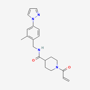 molecular formula C20H24N4O2 B2898063 N-[(2-Methyl-4-pyrazol-1-ylphenyl)methyl]-1-prop-2-enoylpiperidine-4-carboxamide CAS No. 2361792-09-6
