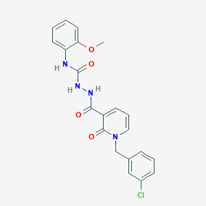 molecular formula C21H19ClN4O4 B2898064 2-(1-(3-chlorobenzyl)-2-oxo-1,2-dihydropyridine-3-carbonyl)-N-(2-methoxyphenyl)hydrazinecarboxamide CAS No. 1105205-78-4