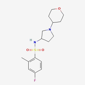 4-fluoro-2-methyl-N-[1-(oxan-4-yl)pyrrolidin-3-yl]benzene-1-sulfonamide