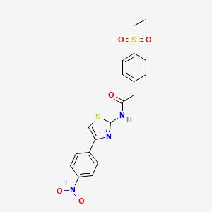2-(4-(ethylsulfonyl)phenyl)-N-(4-(4-nitrophenyl)thiazol-2-yl)acetamide