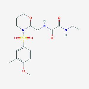 molecular formula C17H25N3O6S B2898068 N1-ethyl-N2-((3-((4-methoxy-3-methylphenyl)sulfonyl)-1,3-oxazinan-2-yl)methyl)oxalamide CAS No. 872986-35-1
