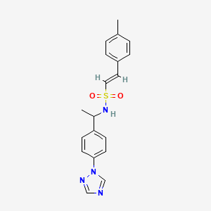 (E)-2-(4-methylphenyl)-N-[1-[4-(1,2,4-triazol-1-yl)phenyl]ethyl]ethenesulfonamide