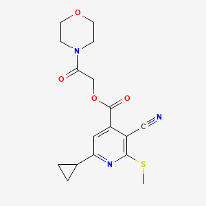 2-(Morpholin-4-yl)-2-oxoethyl 3-cyano-6-cyclopropyl-2-(methylsulfanyl)pyridine-4-carboxylate