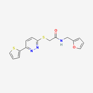 molecular formula C15H13N3O2S2 B2898077 N-(呋喃-2-基甲基)-2-(6-噻吩-2-基哒嗪-3-基)硫代乙酰胺 CAS No. 895458-33-0