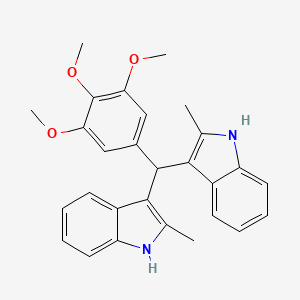 molecular formula C28H28N2O3 B2898082 2-methyl-3-[(2-methyl-1H-indol-3-yl)(3,4,5-trimethoxyphenyl)methyl]-1H-indole CAS No. 618406-29-4