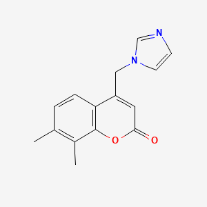 molecular formula C15H14N2O2 B2898089 4-((1H-咪唑-1-基)甲基)-7,8-二甲基-2H-色烯-2-酮 CAS No. 859668-16-9