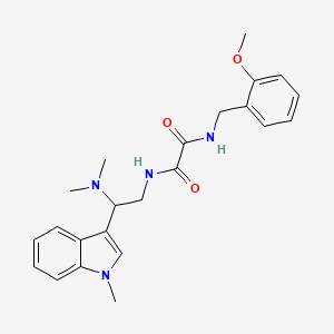 molecular formula C23H28N4O3 B2898095 N1-(2-(dimethylamino)-2-(1-methyl-1H-indol-3-yl)ethyl)-N2-(2-methoxybenzyl)oxalamide CAS No. 1091473-26-5