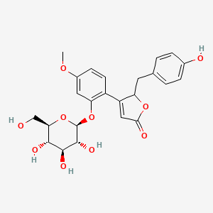 2-[(4-Hydroxyphenyl)methyl]-3-[4-methoxy-2-[(2S,3R,4S,5S,6R)-3,4,5-trihydroxy-6-(hydroxymethyl)oxan-2-yl]oxyphenyl]-2H-furan-5-one