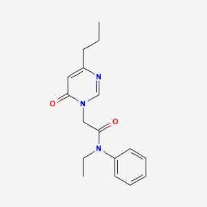 molecular formula C17H21N3O2 B2898103 N-ethyl-2-(6-oxo-4-propylpyrimidin-1(6H)-yl)-N-phenylacetamide CAS No. 1172034-78-4