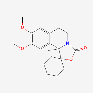 molecular formula C19H25NO4 B2898106 8',9'-dimethoxy-10b'-methyl-6',10b'-dihydro-5'H-spiro[cyclohexane-1,1'-[1,3]oxazolo[4,3-a]isoquinolin]-3'-one CAS No. 296793-89-0