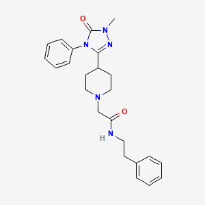 2-(4-(1-methyl-5-oxo-4-phenyl-4,5-dihydro-1H-1,2,4-triazol-3-yl)piperidin-1-yl)-N-phenethylacetamide