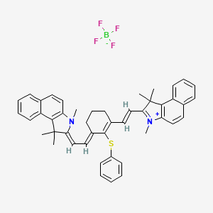 molecular formula C46H45BF4N2S B2898112 (2Z)-1,1,3-Trimethyl-2-[(2E)-2-[2-phenylsulfanyl-3-[(E)-2-(1,1,3-trimethylbenzo[e]indol-3-ium-2-yl)ethenyl]cyclohex-2-en-1-ylidene]ethylidene]benzo[e]indole;tetrafluoroborate CAS No. 1051395-32-4