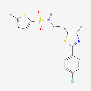 molecular formula C17H17ClN2O2S3 B2898113 N-{2-[2-(4-chlorophenyl)-4-methyl-1,3-thiazol-5-yl]ethyl}-5-methylthiophene-2-sulfonamide CAS No. 894007-19-3