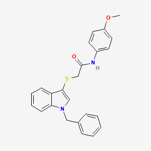 molecular formula C24H22N2O2S B2898119 2-((1-苄基-1H-吲哚-3-基)硫代)-N-(4-甲氧基苯基)乙酰胺 CAS No. 681273-61-0