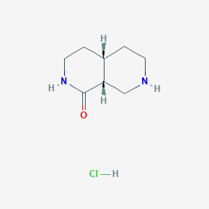 molecular formula C8H15ClN2O B2898120 (4As,8aR)-3,4,4a,5,6,7,8,8a-octahydro-2H-2,7-naphthyridin-1-one;hydrochloride CAS No. 2307780-27-2