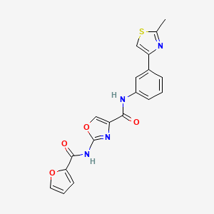 molecular formula C19H14N4O4S B2898122 2-(furan-2-carboxamido)-N-(3-(2-methylthiazol-4-yl)phenyl)oxazole-4-carboxamide CAS No. 1286719-70-7