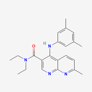 molecular formula C22H26N4O B2898123 4-((3,5-二甲苯基)氨基)-N,N-二乙基-7-甲基-1,8-萘啶-3-甲酰胺 CAS No. 1251601-21-4