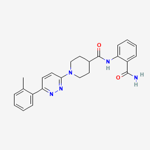 molecular formula C24H25N5O2 B2898126 N-(2-carbamoylphenyl)-1-(6-(o-tolyl)pyridazin-3-yl)piperidine-4-carboxamide CAS No. 1105233-24-6