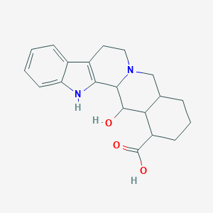 molecular formula C20H24N2O3 B289813 14-Hydroxy-1,2,3,4,4a,5,7,8,13,13b,14,14a-dodecahydroindolo[2',3':3,4]pyrido[1,2-b]isoquinoline-1-carboxylic acid 