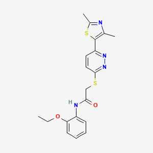 molecular formula C19H20N4O2S2 B2898130 2-((6-(2,4-二甲基噻唑-5-基)哒嗪-3-基)硫代)-N-(2-乙氧苯基)乙酰胺 CAS No. 894007-59-1