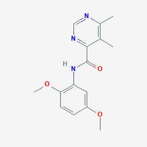 molecular formula C15H17N3O3 B2898139 N-(2,5-Dimethoxyphenyl)-5,6-dimethylpyrimidine-4-carboxamide CAS No. 2415534-39-1
