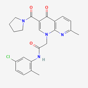 N-(5-chloro-2-methylphenyl)-2-(7-methyl-4-oxo-3-(pyrrolidine-1-carbonyl)-1,8-naphthyridin-1(4H)-yl)acetamide