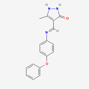 5-methyl-4-[(4-phenoxyanilino)methylene]-2,4-dihydro-3H-pyrazol-3-one