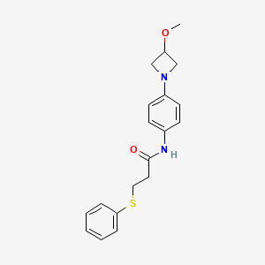 N-(4-(3-methoxyazetidin-1-yl)phenyl)-3-(phenylthio)propanamide