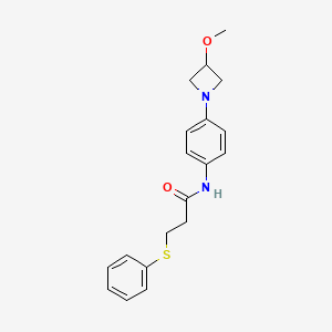 molecular formula C19H22N2O2S B2898145 N-(4-(3-methoxyazetidin-1-yl)phenyl)-3-(phenylthio)propanamide CAS No. 2034430-46-9