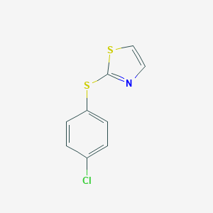 molecular formula C9H6ClNS2 B289815 2-[(4-Chlorophenyl)sulfanyl]-1,3-thiazole 