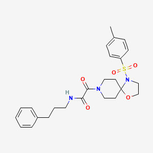 molecular formula C25H31N3O5S B2898150 2-oxo-N-(3-phenylpropyl)-2-(4-tosyl-1-oxa-4,8-diazaspiro[4.5]decan-8-yl)acetamide CAS No. 898425-41-7