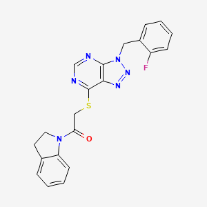 2-((3-(2-fluorobenzyl)-3H-[1,2,3]triazolo[4,5-d]pyrimidin-7-yl)thio)-1-(indolin-1-yl)ethanone