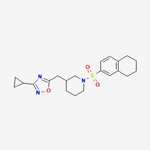 3-Cyclopropyl-5-((1-((5,6,7,8-tetrahydronaphthalen-2-yl)sulfonyl)piperidin-3-yl)methyl)-1,2,4-oxadiazole