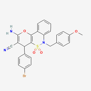 2-Amino-4-(4-bromophenyl)-6-(4-methoxybenzyl)-4,6-dihydropyrano[3,2-c][2,1]benzothiazine-3-carbonitrile 5,5-dioxide