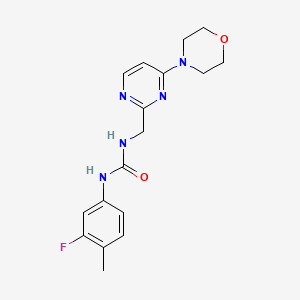 molecular formula C17H20FN5O2 B2898173 1-(3-Fluoro-4-methylphenyl)-3-((4-morpholinopyrimidin-2-yl)methyl)urea CAS No. 1796992-99-8