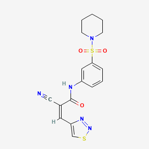 (Z)-2-Cyano-N-(3-piperidin-1-ylsulfonylphenyl)-3-(thiadiazol-4-yl)prop-2-enamide