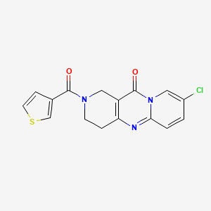 molecular formula C16H12ClN3O2S B2898182 8-chloro-2-(thiophene-3-carbonyl)-3,4-dihydro-1H-dipyrido[1,2-a:4',3'-d]pyrimidin-11(2H)-one CAS No. 2034532-48-2