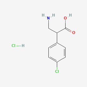 molecular formula C9H11Cl2NO2 B2898191 3-Amino-2-(4-chlorophenyl)propanoic acid hydrochloride CAS No. 90562-57-5