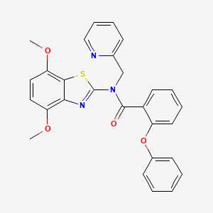 molecular formula C28H23N3O4S B2898192 N-(4,7-二甲氧基苯并[d]噻唑-2-基)-2-苯氧基-N-(吡啶-2-基甲基)苯甲酰胺 CAS No. 922869-19-0