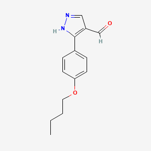 molecular formula C14H16N2O2 B2898200 3-(4-butoxyphenyl)-1H-pyrazole-4-carbaldehyde CAS No. 696646-80-7