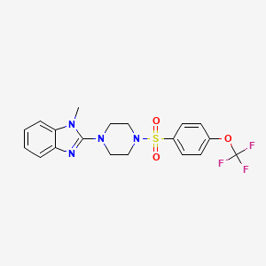 molecular formula C19H19F3N4O3S B2898202 1-methyl-2-(4-((4-(trifluoromethoxy)phenyl)sulfonyl)piperazin-1-yl)-1H-benzo[d]imidazole CAS No. 1325751-04-9
