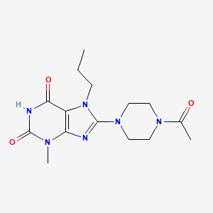 molecular formula C15H22N6O3 B2898204 8-(4-乙酰哌嗪-1-基)-3-甲基-7-丙基嘌呤-2,6-二酮 CAS No. 304878-39-5