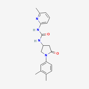 molecular formula C19H22N4O2 B2898211 1-(1-(3,4-Dimethylphenyl)-5-oxopyrrolidin-3-yl)-3-(6-methylpyridin-2-yl)urea CAS No. 894008-65-2