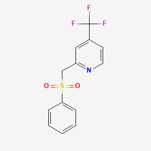 molecular formula C13H10F3NO2S B2898233 2-[(苯磺酰)甲基]-4-(三氟甲基)吡啶 CAS No. 2062071-11-6