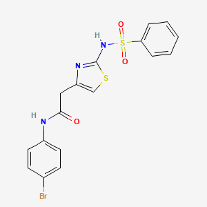 2-(2-benzenesulfonamido-1,3-thiazol-4-yl)-N-(4-bromophenyl)acetamide