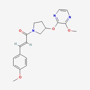 molecular formula C19H21N3O4 B2898241 (E)-3-(4-methoxyphenyl)-1-(3-((3-methoxypyrazin-2-yl)oxy)pyrrolidin-1-yl)prop-2-en-1-one CAS No. 2035023-42-6