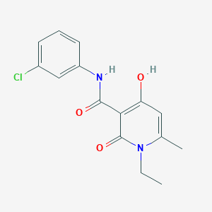 molecular formula C15H15ClN2O3 B2898244 N-(3-氯苯基)(1-乙基-4-羟基-6-甲基-2-氧代(3-氢吡啶基))甲酰胺 CAS No. 883482-71-1